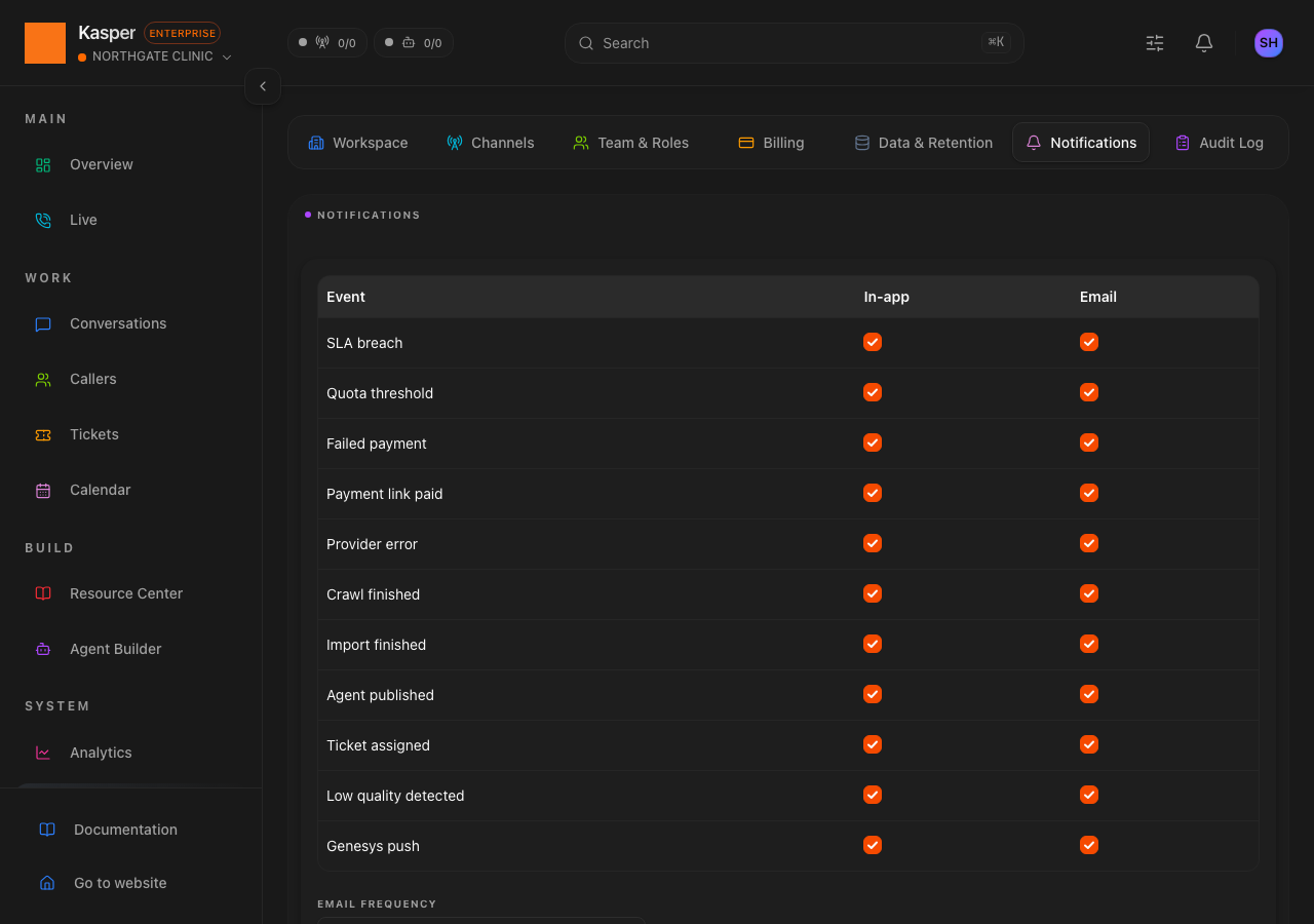 Notification preferences