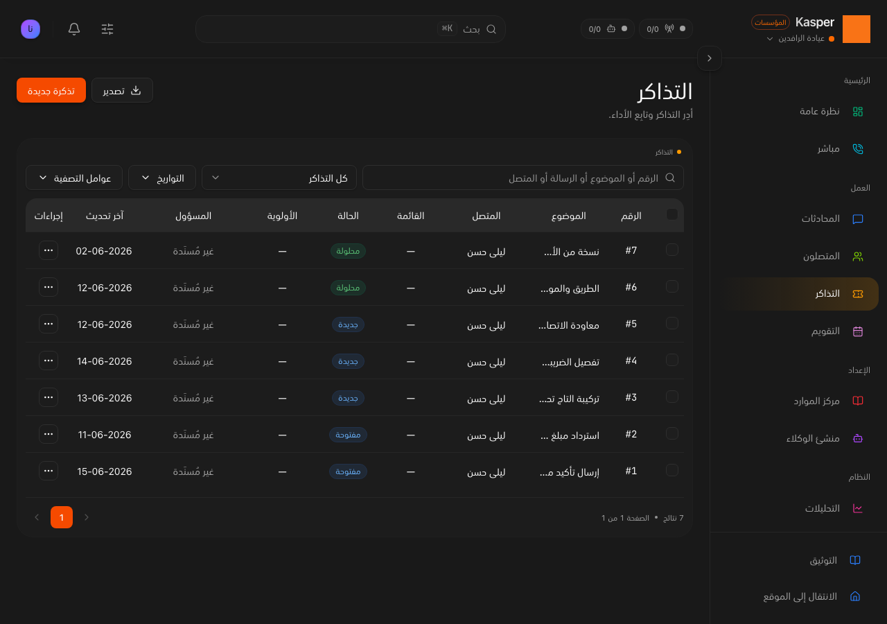 التذاكر