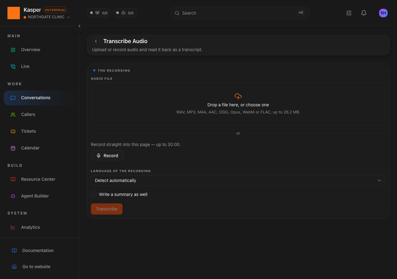 Transcribe Audio