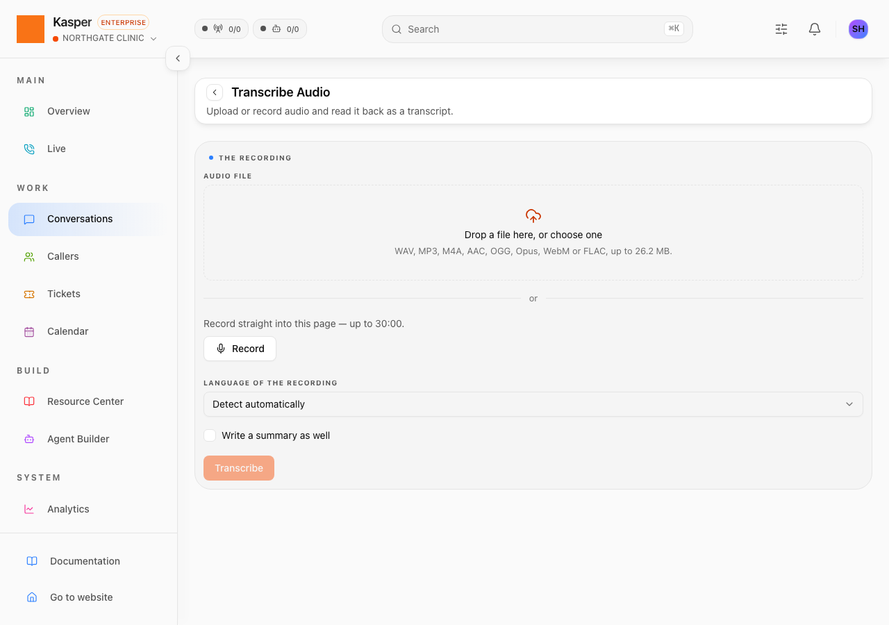 Transcribe Audio